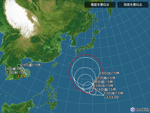 台風15号2021日本気象協会最新