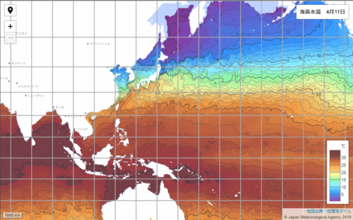 台風1号2022気象庁海面水温